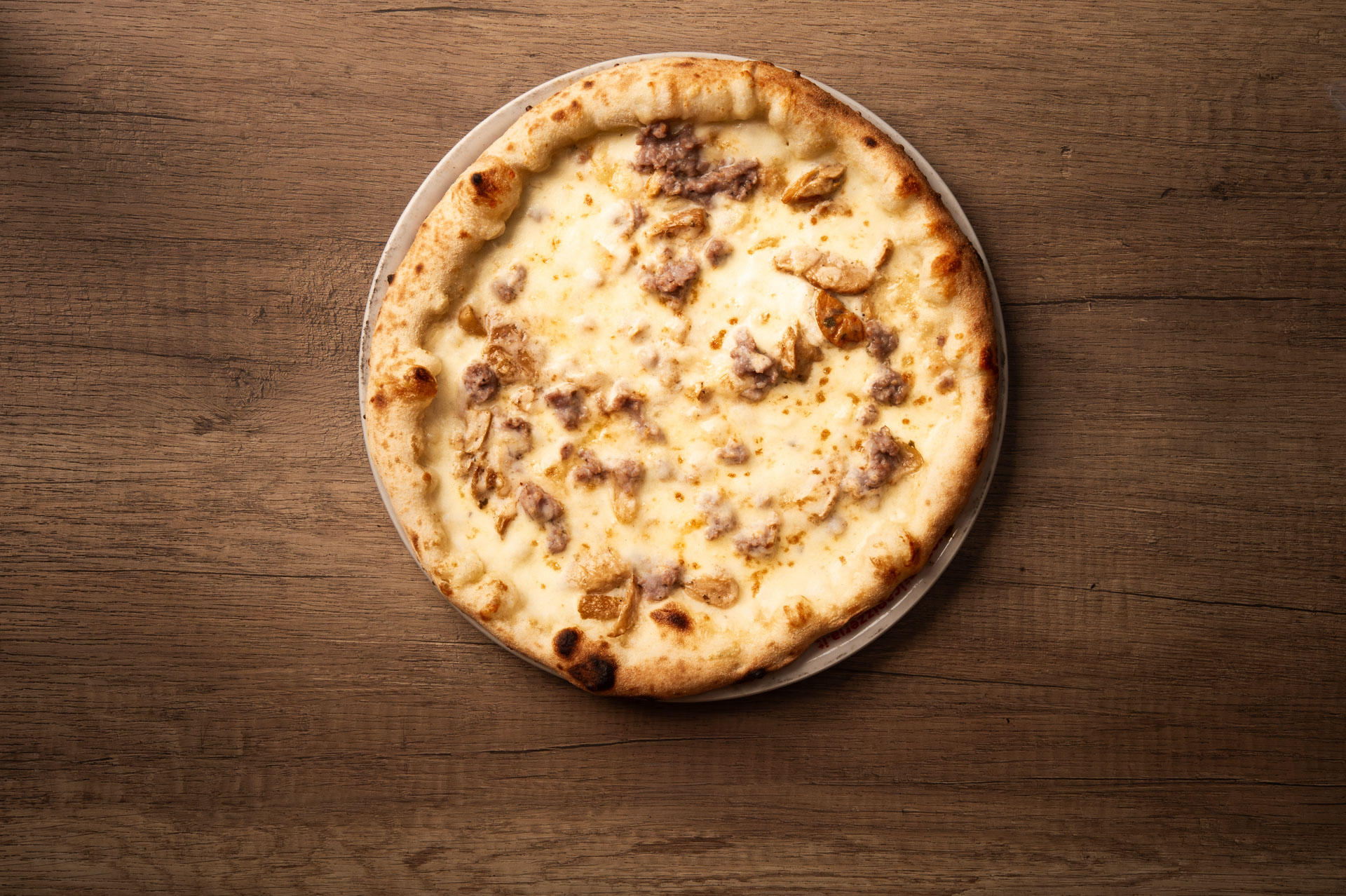 Porcini e salsiccia — vista dall’alto
